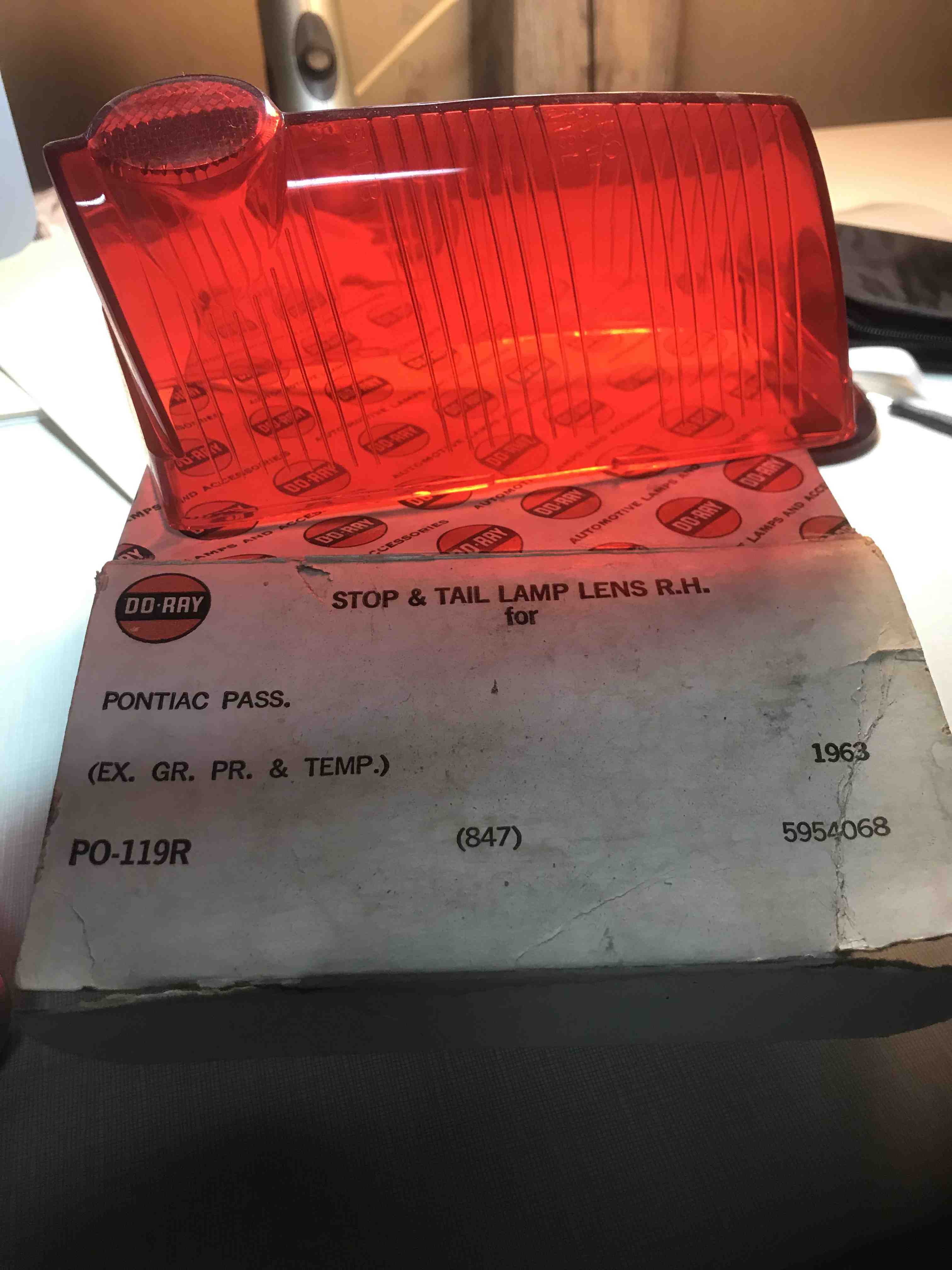 63 Pontiac Taillight lens