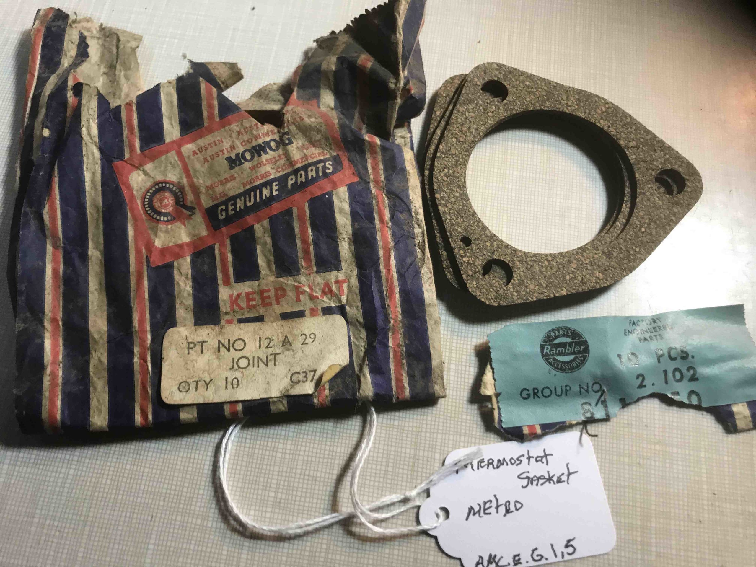 Metro (BMC) thermostat gasket